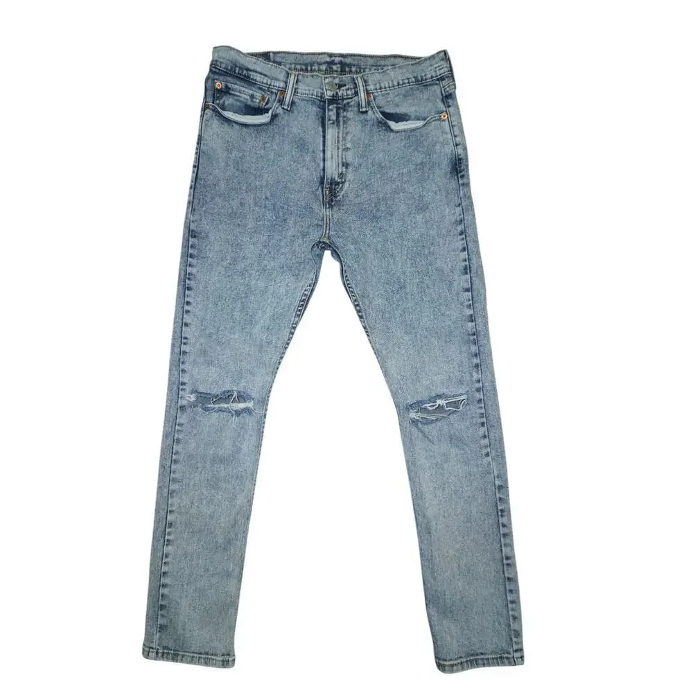 Levi’s 510 Skinny Fit Men’s Jeans – Light Wash Distressed Knees – W34 L30